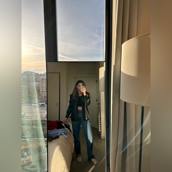 Good American Faux Leather Shirt - Size 2 - Picture 2 of 2